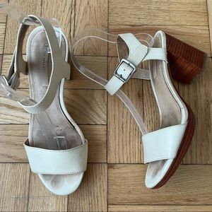 Frye & Co. Leather Double Strap Heeled Sandals